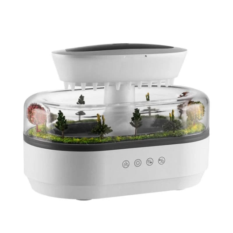 Difusor Efecto Lluvia - Sonido, Niebla y Luz de Ambiente 