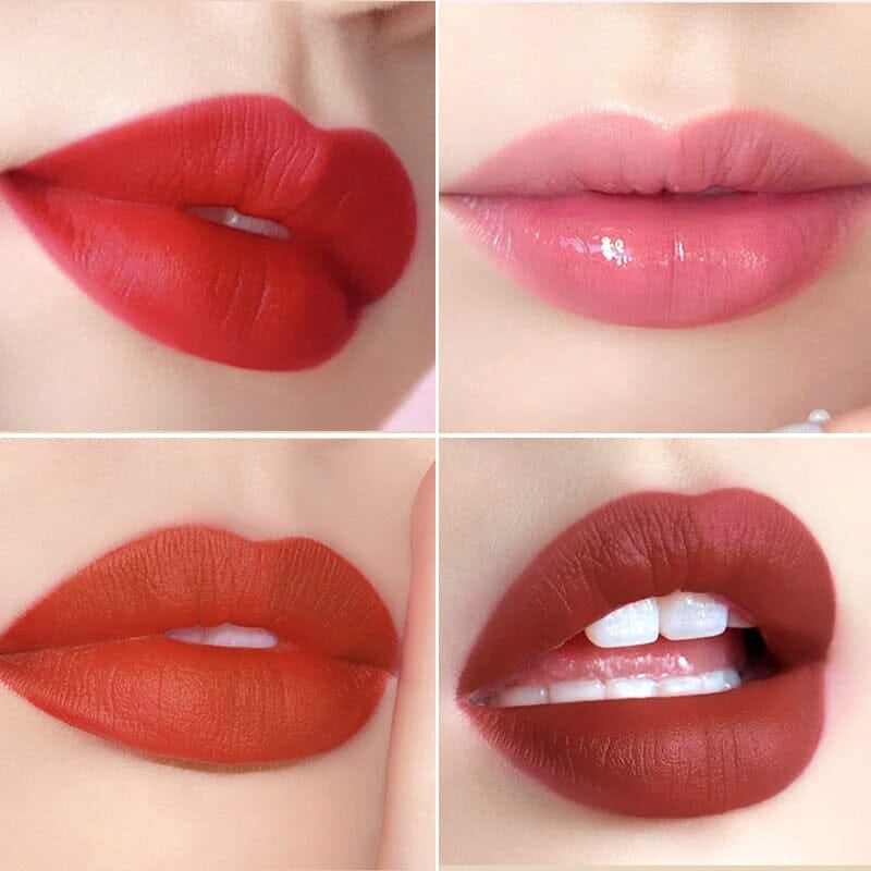 Rujuri mate într-un set cu geantă de mână elegantă 