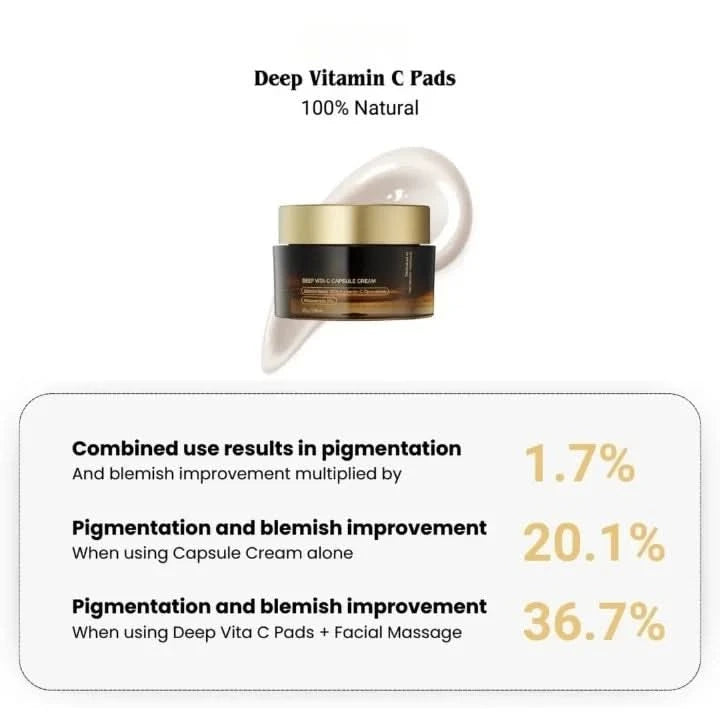 Éclat visible et peau hydratée grâce aux capsules C