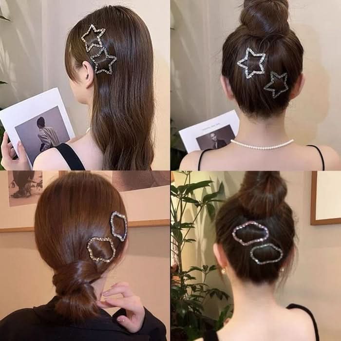 Pinzas para el cabello elegantes y brillantes (x4) 