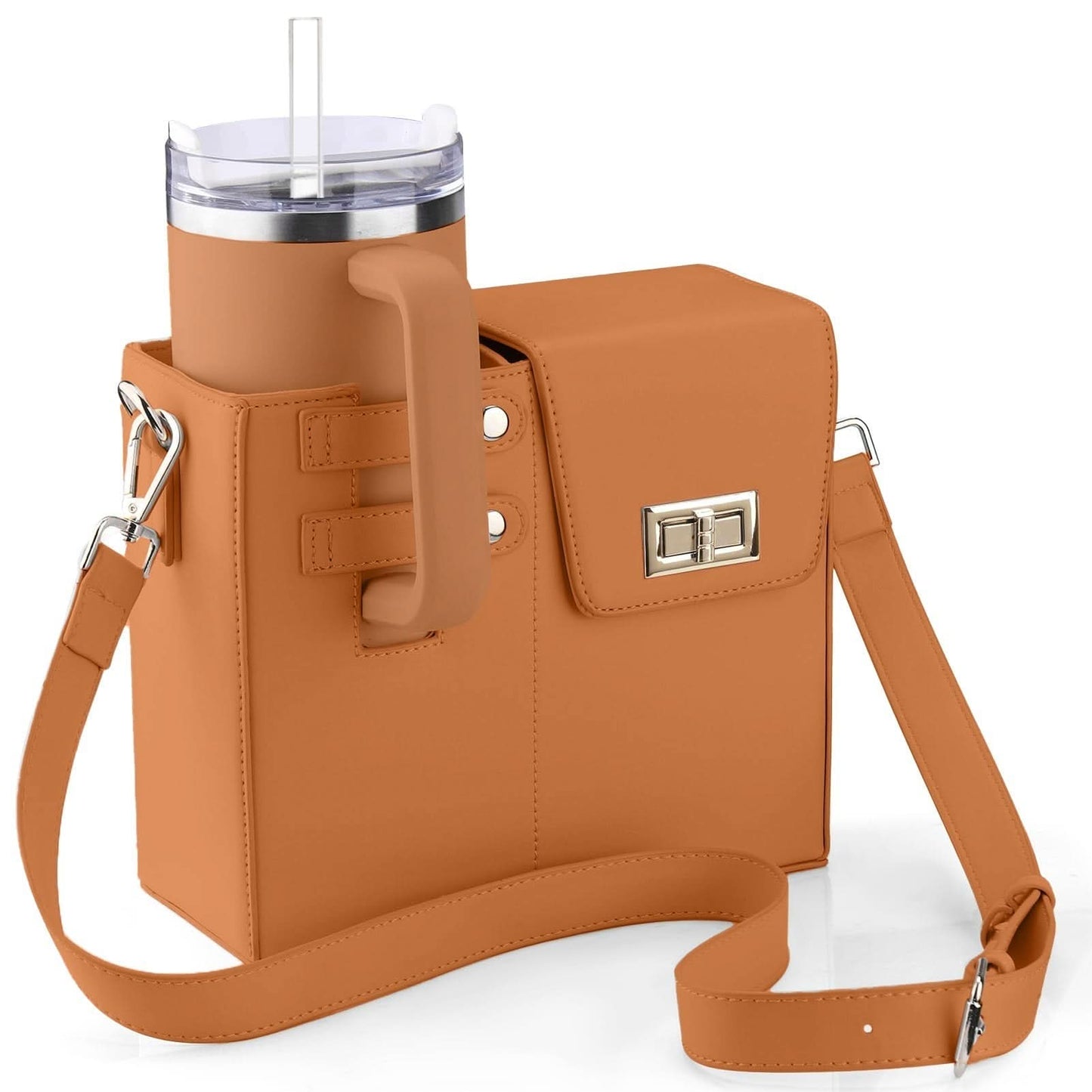 Bolso elegante con portavasos integrado para mujeres activas 