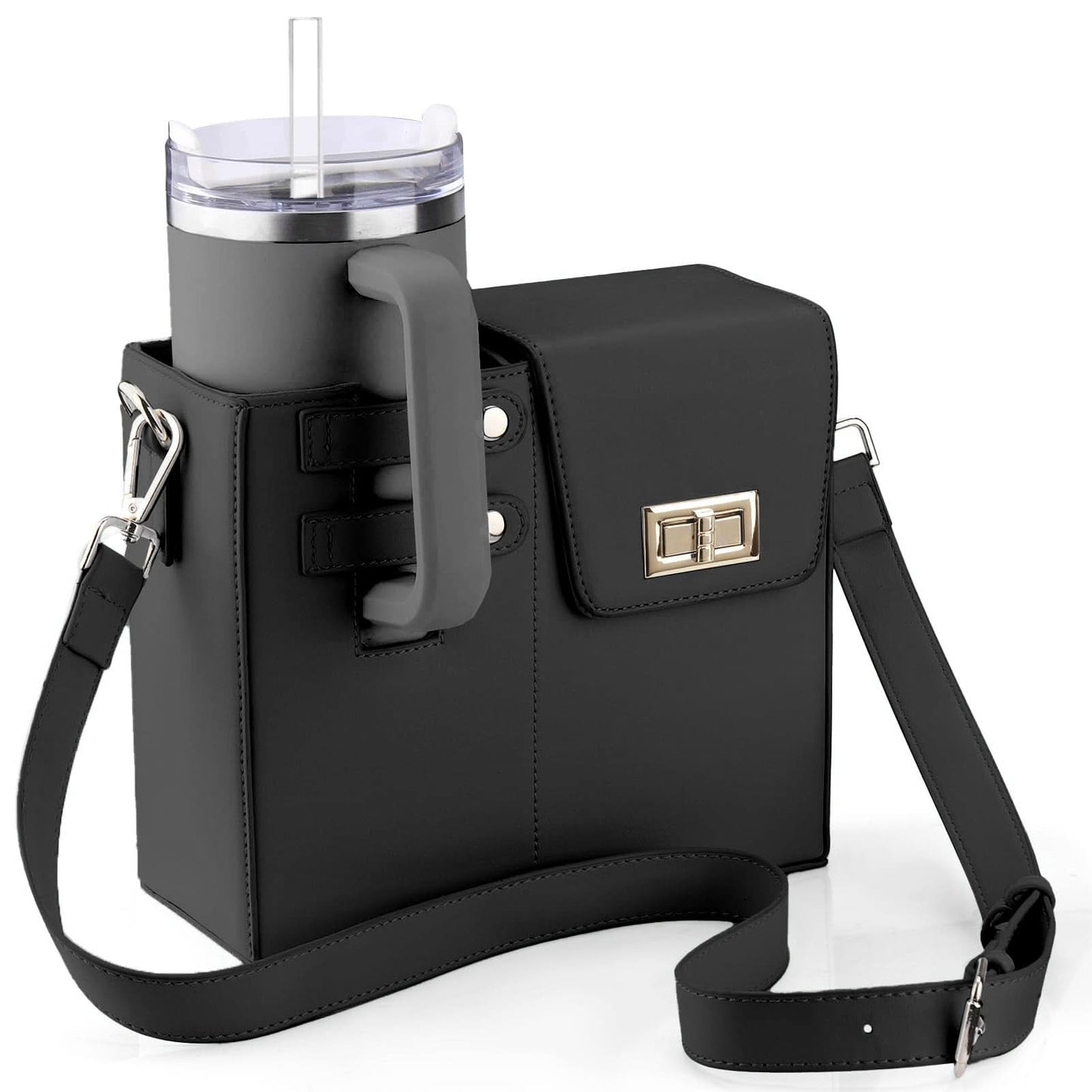 Bolso elegante con portavasos integrado para mujeres activas 