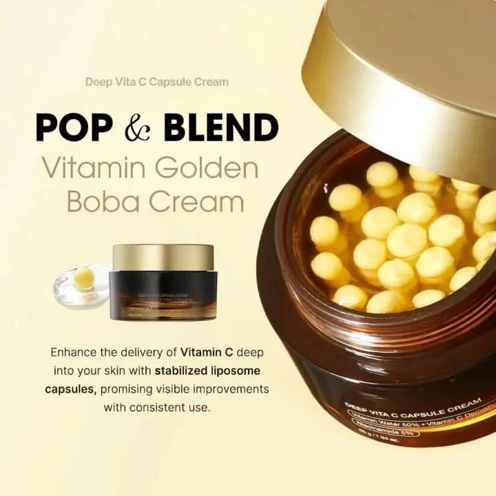 Éclat visible et peau hydratée grâce aux capsules C
