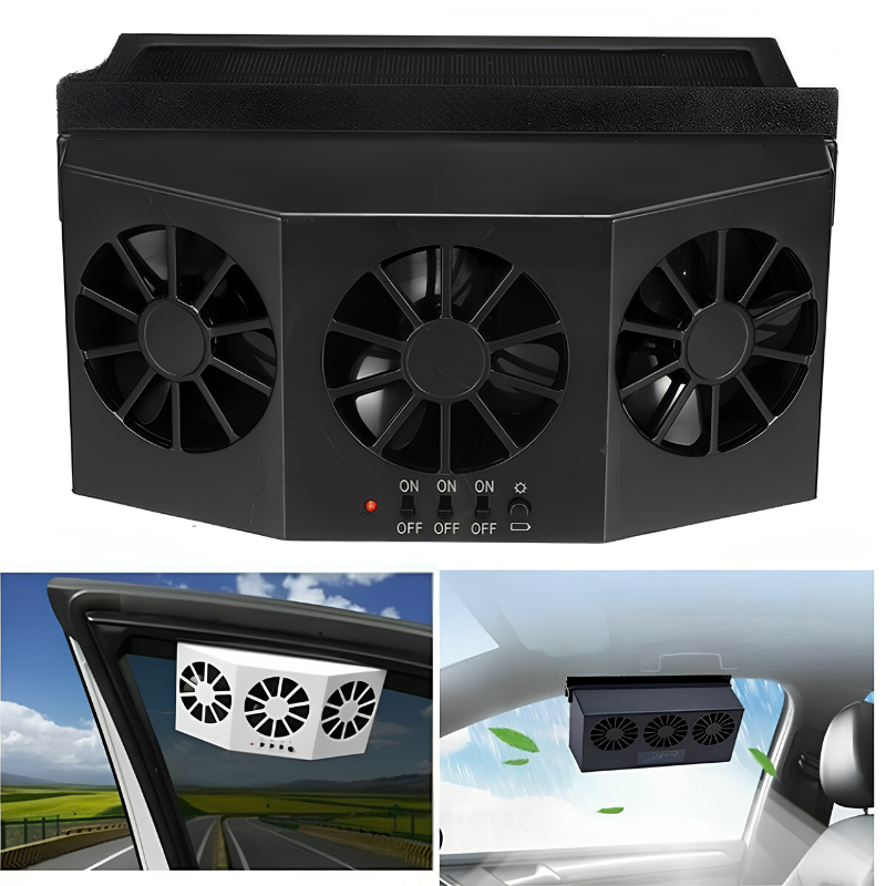 Solcellsdriven bilfläkt med USB-laddning — foto 4