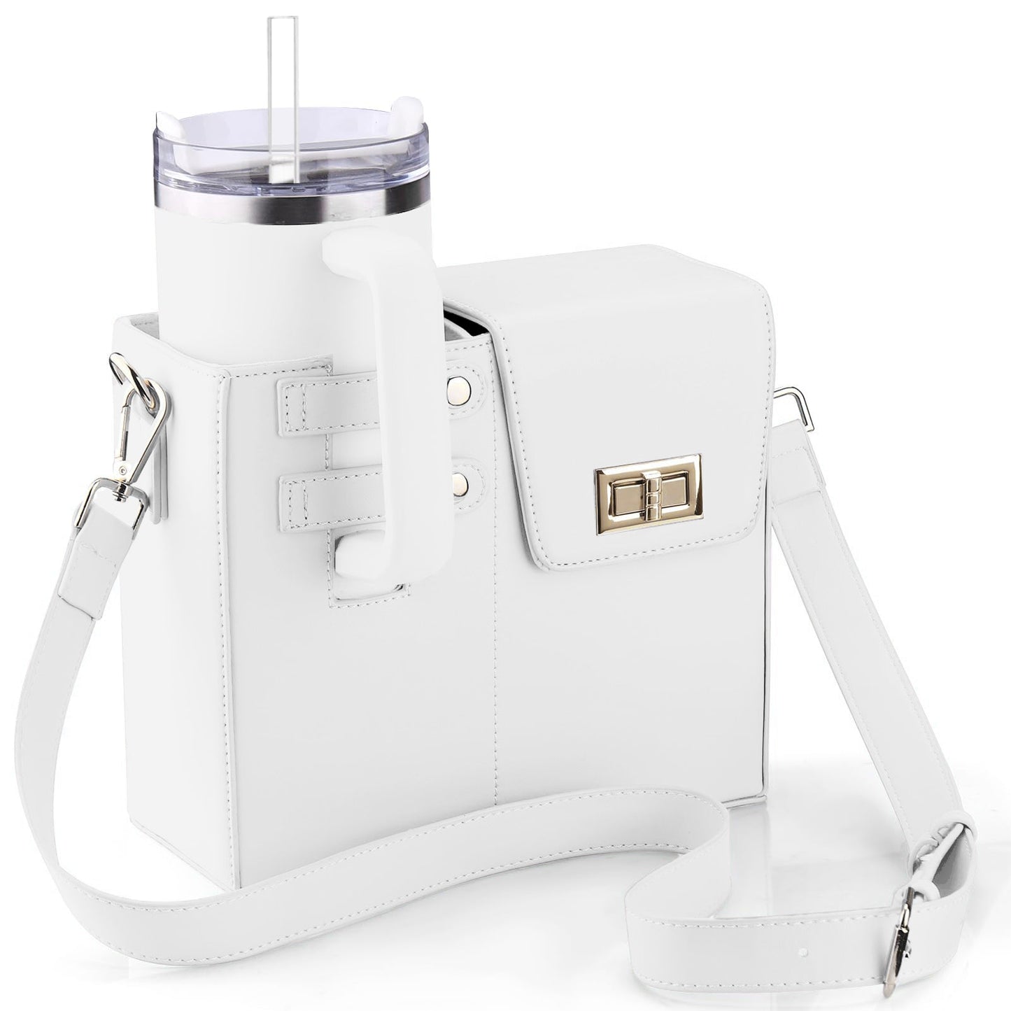 Bolso elegante con portavasos integrado para mujeres activas 